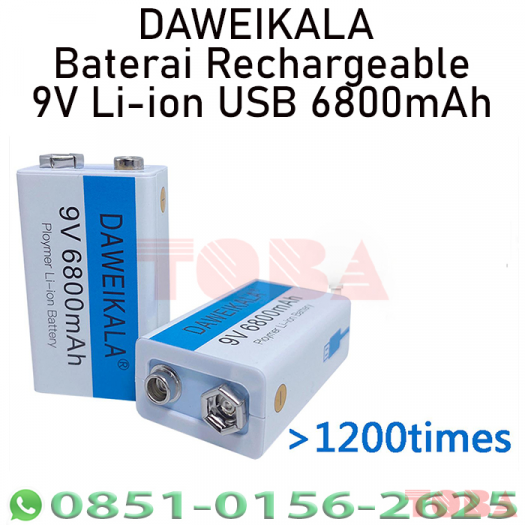 BATTREY 9V RECHARGER DAWEIKALA LITIUM ION - BAT-DWK-D9VRCH