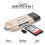 CARD READER DUAL DRIVE AMINO USB 3.0 4IN1 - GOLD - CRD-DU3-4i1GLD