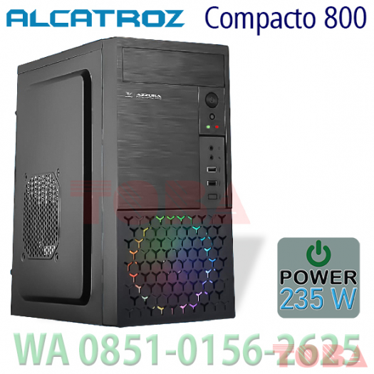 CASING ALCATROZ AZZUARA COMPACTO 800 + PSU 235W - CAS-ALC-AZC800