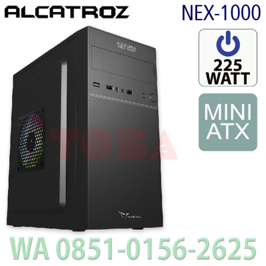 CASING ALCATROZ AZZUARA NEX-1000 + PSU 225W RED - CAS-ALA-N1000R