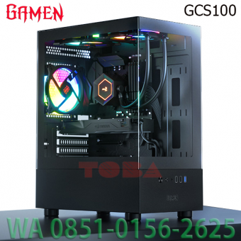 CASING GAMEN GCS100 GAMING 3FAN RGB 12 CM  - NON PSU - CAS-GMN-BCS100