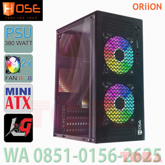 CASING HOSE ORIION GAMING + PSU 380W + 2FAN RGB STATIC 12 CM - CAS-HOS-ORiiON