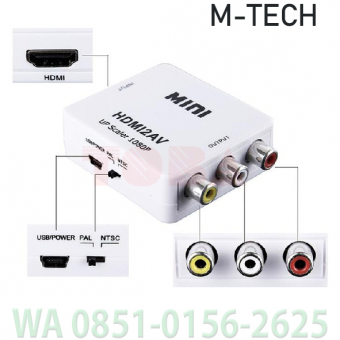 CONVERTER HDMI TO RCA M-TECH + POWER - CON-MTC-HDMRCA