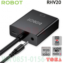 CONVERTER HDMI TO VGA ROBOT RHV20 WITH AUDIO+POWER 1080P - CHV-RBT-RHV20A