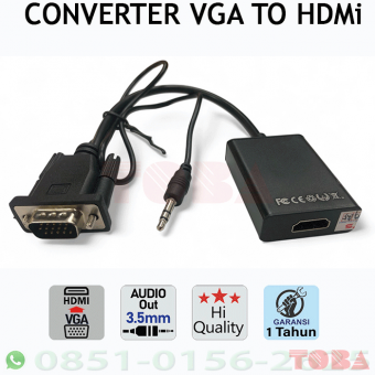 CONVERTER KABEL HDMI TO VGA + AUDIA OUT - CON-KBL-VGHDMi