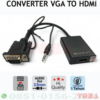 CONVERTER KABEL HDMI TO VGA + AUDIA OUT - CON-KBL-VGHDMi - CON-KBL-VGHDMi