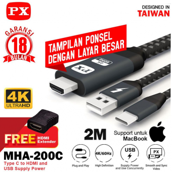 CONVERTER KABEL MHL PX MHA-200C 4K TUPE C USB TV HDMI + POWER - KBL-MHA-200C2M