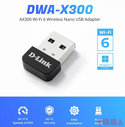 D-LINK USB WIFI DWA-X300 WIFI 6 - WFU-DLD-WAX300