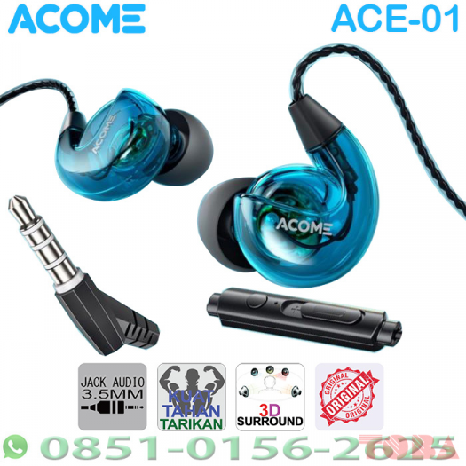 EARPHONE ACOME ACE-01 3D SUBWOOFER - EPH-ACM-ACE01B-01