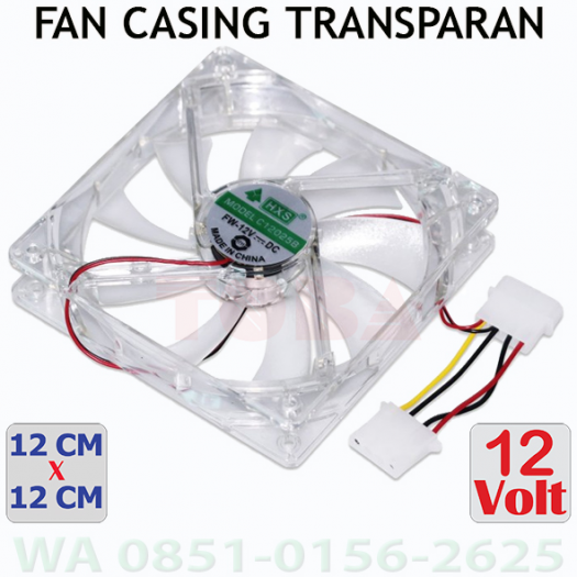 FAN CASING 12 X 12 CM TRANSPARAN + LED - FAN-CAS-12CMTR