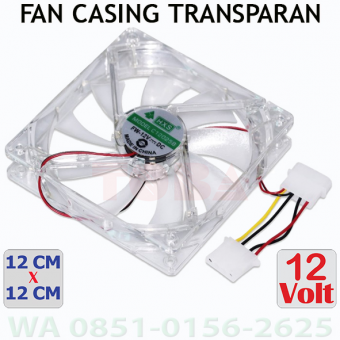 FAN CASING 12 X 12 CM TRANSPARAN + LED - FAN-CAS-12CMTR