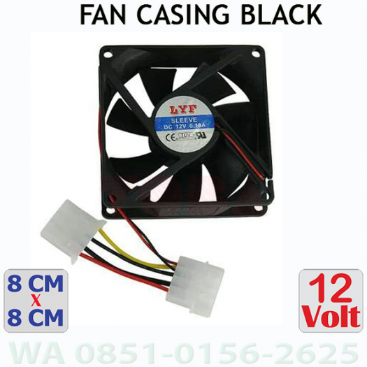 FAN CASING 8 X 8 CM HITAM - FAN-CAS-08CMBK