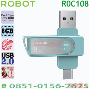 FLASDISK 8GB DUAL DRIVE ROBOT TYPE C ROC108 USB 2.0 70MB/S - FDD-RB8-ROC108