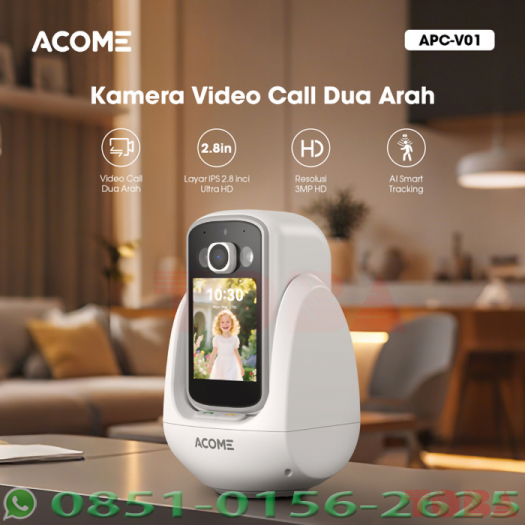 IPCAM ACOME APC-V01 3MP 1296P VIDEO CALL + LAYAR IPS 2.8inch - iPC-ACM-APCV01