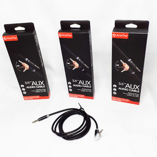 KABEL AUDIO ARRETHA 3.5MM TO 3.5 MM STEREO 180 DERAJAT - AUX-ART-180*35 - AUX-ART-180*35