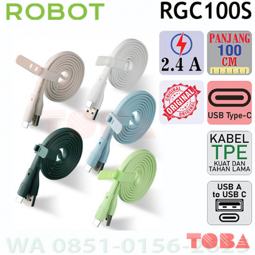 KABEL DATA TYPE C ROBOT RGC100S 2.4A 100 CM - KBD-RBR-GC100S