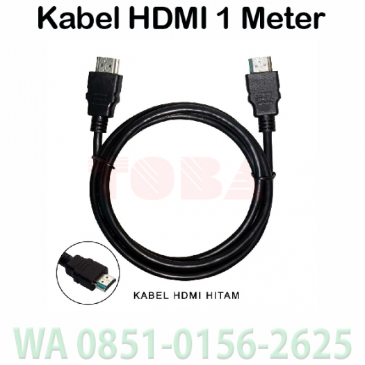 KABEL HDMI BULAT 1 METER - HITAM - HDMI TO HDMI V1.4 FULL HD - KBL-HDM-BL100C