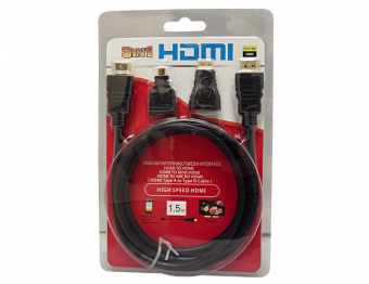 KABEL HDMI TO HDMI 3-iN-1 MINI, MICRO HDMI - KBL-HDM-THTMMC