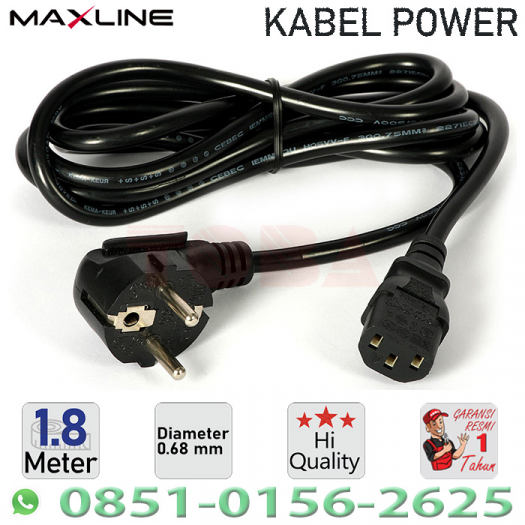 KABEL POWER CPU LISTRIK MAXLINE 1.8M 0.68CM - KBL-MAX-CPULTK
