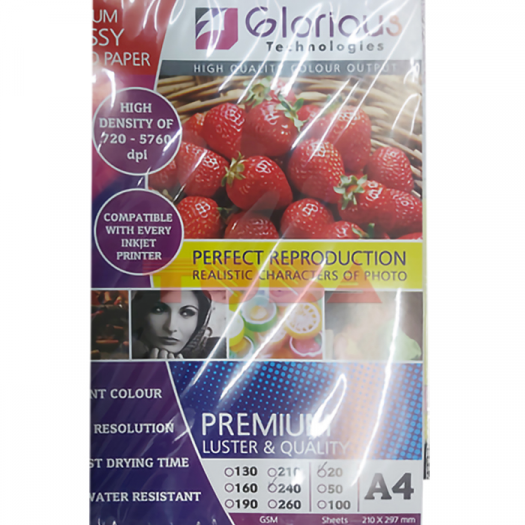 KERTAS PHOTO GLOSY GLORIOUS 240GR  20 SHEET - KER-GLR-PPG240