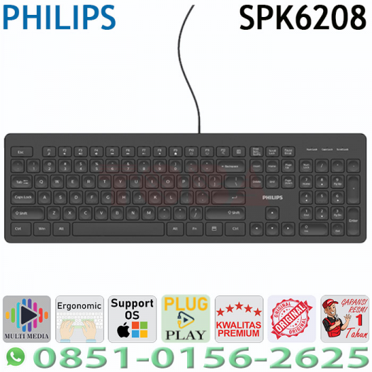 KEYBOARD PHILIPS SPK6208 BLACK MULTIMEDIA KABEL - KBU-PHS-PK6208