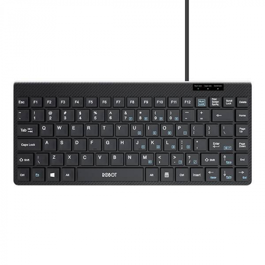 KEYBOARD USB MINI ROBOT RK10 - HITAM - KMM-RBT-RK10BK