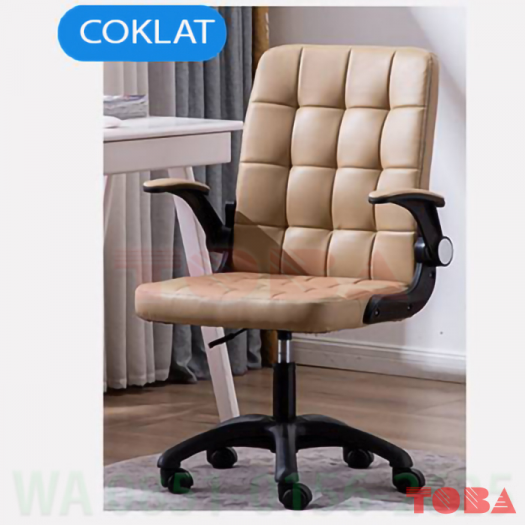 KURSI KANTOR 915 KULIT BROWN - KRS-KTB-915LBR