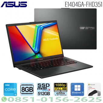 LAPTOP ASUS E1404GA-FHD351M i3-N305/8GB/SSD 512GB WIN11 14inch FHD MIXED BLACK - 140-4GA-FHD351