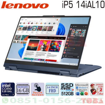 LAPTOP LENOVO IP5 14IAL10 03AID U7-255U - 16GB - SSD 512GB - WIN11 14 INCH WUXGA BLUE TOUCH - NBL-iP5-3AiDU7