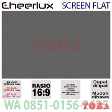 LAYAR PROYEKTOR CHEERLUX TEMPEL DINDING ANTI SILAU DAPAT DILIPAT 16:9 70 INCH - LYR-CHE-16970i