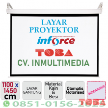 LAYAR PROYEKTOR GANTUNG INFORCE 70 INCH 4:3 1100X1450CM MOTOR + REMOTE - LYR-INF-W7043M