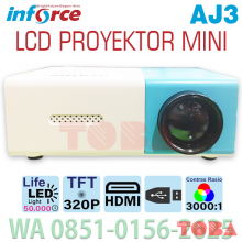 LCD PROYEKTOR MINI INFORCE AJ-3 - BIRU -PRY-INF-AJ3TFT