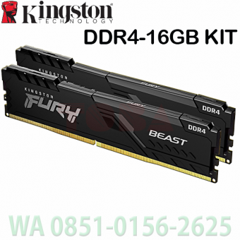 MEMORY LONGDIMM DDR-4 16GB (2x8) 3200MT/s KINGSTON FURY BEAST 1.35V - LDM-KFB-D41632