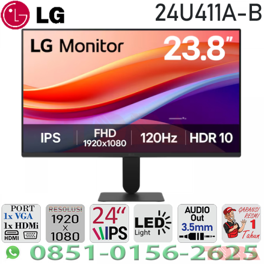 MONITOR LG 24U411A-B FHD 1920X1080 24 INCH HDMI - MON-LG2-4U411A