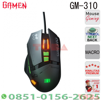 MOUSE GAMING GAMEN GM310 7200DPI RGB BLACK GREEN - MKG-GMN-GM310B