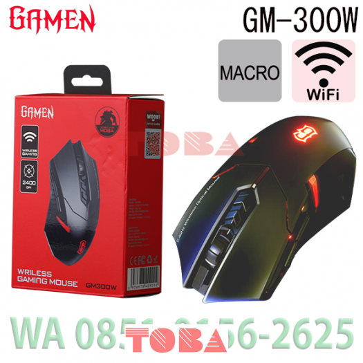 MOUSE GAMING WIRELESS GAMEN GM300W 2400 DPI MACRO - MWG-GMN-GM300W
