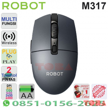 MOUSE WIRELESS ROBOT M317 MULTI FUNGSI 5 MODE DPi 800-4000 BLACK - MSW-RBT-M317GR