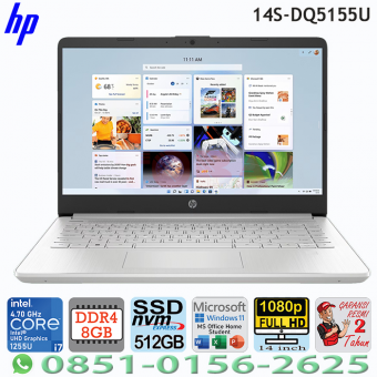 NB HP 14S-DQ5155TU i7-1255U - 8GB - 512GB WIN11+OHS 14inch FHD SILVER - H14-SDQ-5155i7