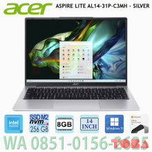 NOTEBOOK ACER ASPIRE LITE AL14-31P-C3MH - MEMORY 8GB - SSD256GB  SIVLER - NAL-143-1PC3MH