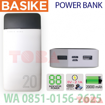 POWER BANK KIVEE BASIKE 5V 2A 20.000mAh DUAL PORT - PWB-KiV-5V2A2P