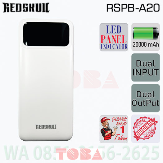 POWER BANK REDSKUIL RSPB-A20 20.000 MAH PUTIH - PWB-RSR-SPBA20