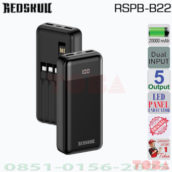 POWERBANK REDSKULL RSPB-B22 20.000mAh BLACK - PWB-RSR-SPBB22