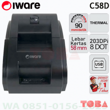 PRINTER TERMAL MINI C58D USB + ADAPTOR - PRN-IWR-C58DUS