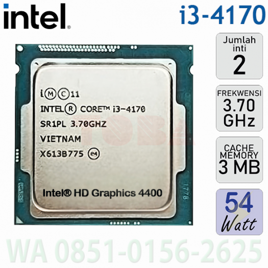 PROCESOR INTEL CORE i3-4170 3.7 GHZ - TRAY - 1150 - PRC-INT-4170TR