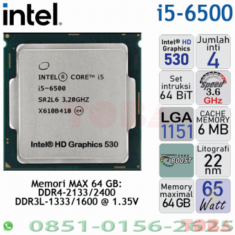 PROCESSOR INTEL CORE i5-6500 TRAY LGA 1151 - PRC-ii5-6500TR