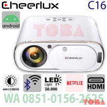PROYEKTOR CHEERLUX C16 LED 4000 LUMENS ANDROID 7 - AUTO FOCUS - WHITE - PRY-CHE-C16A4L
