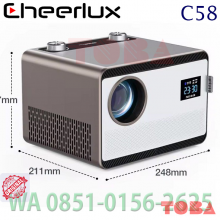 PROYEKTOR LED CHEERLUX C58 ANDROID WIFI 6000 LUMENS AUTOFOCUS FHD - PRY-CHE-C58A6L