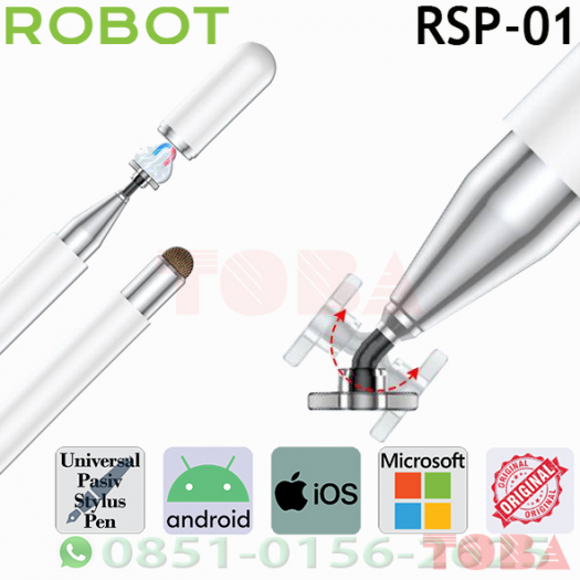 ROBOT STYLUS PEN UNIVERSAL RSP01 - PUTIH - STL-RBT-RSP01W