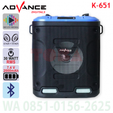SPEAKER PORTABLE ADVANCE K651 BLUETOOTH + MICROPHONE 30WRMS - SPK-ADV-K651PM