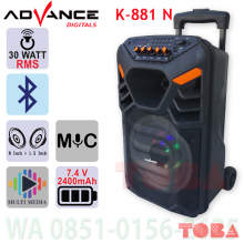 SPEAKER PORTABLE ADVANCE K881 BLUETOOTH + MICROPHONE 30WRMS - SPK-ADV-K881PM